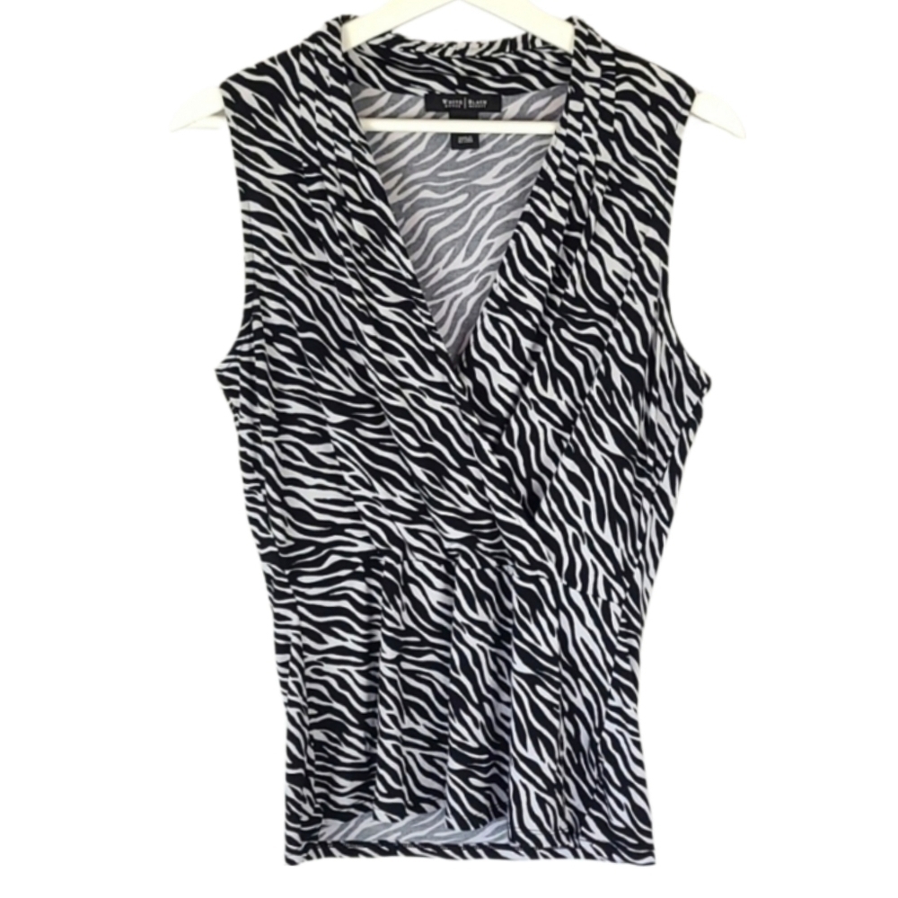White House Black Market Zebra Print Sleeveless Blouse Top, M - Picture 5 of 5